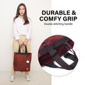 Shopper Bag Tote Bag Foldable Travel Laptop Grocery Nylon KO-SHOULDER WINE - SuperSaverAU - view 6