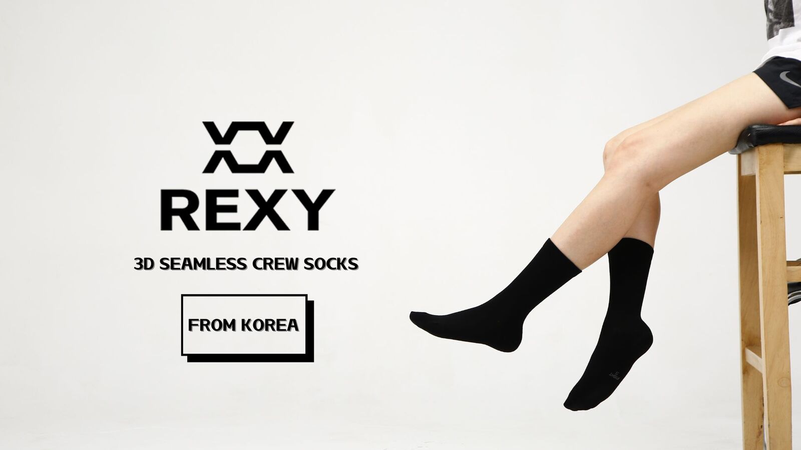 5X Rexy 3D Seamless Crew Socks Medium Slim Breathable BLACK - SuperSaverAU - view 2
