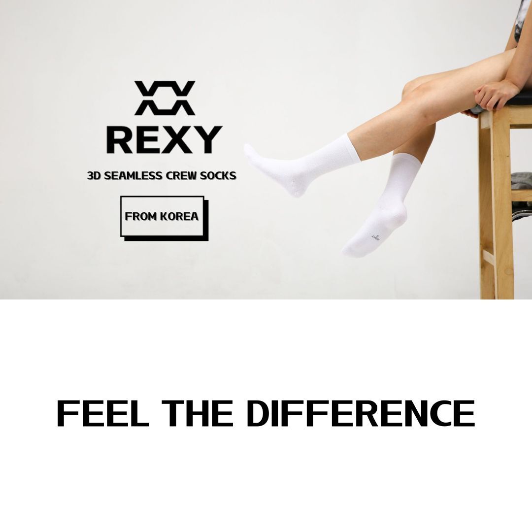5X Rexy 3D Seamless Crew Socks Medium Slim Breathable WHITE - SuperSaverAU - view 8