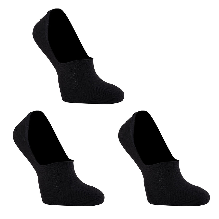 3X Rexy Cushion No Show Ankle Socks Large Non-Slip Breathable BLACK - SuperSaverAU - view 1
