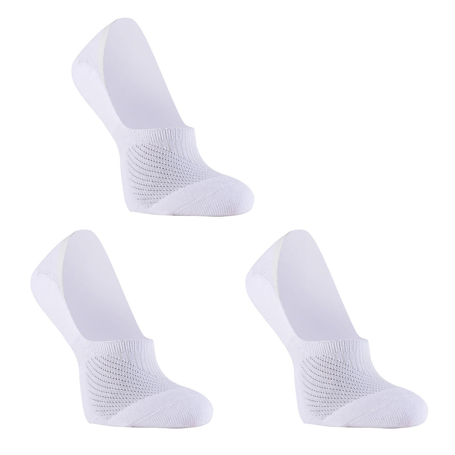 3X Rexy Cushion No Show Ankle Socks Large Non-Slip Breathable WHITE - SuperSaverAU - view 1