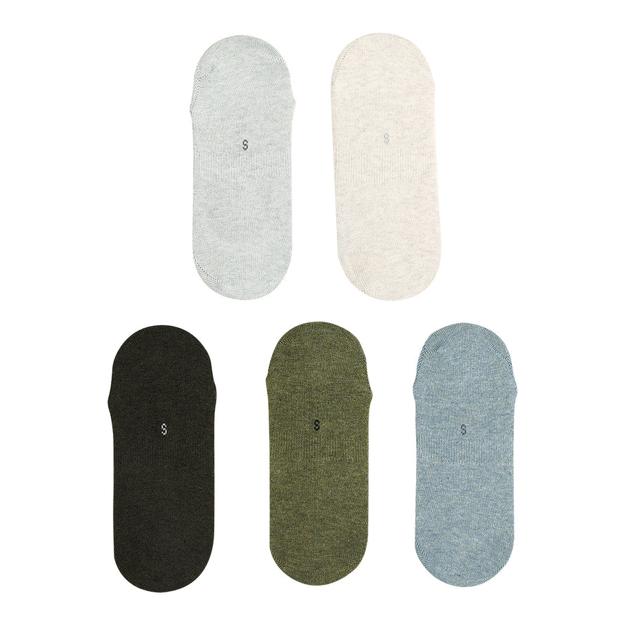 5X Rexy Daily No Show Ankle Socks Large Non-Slip Breathable MULTI COLOUR - SuperSaverAU - view 1