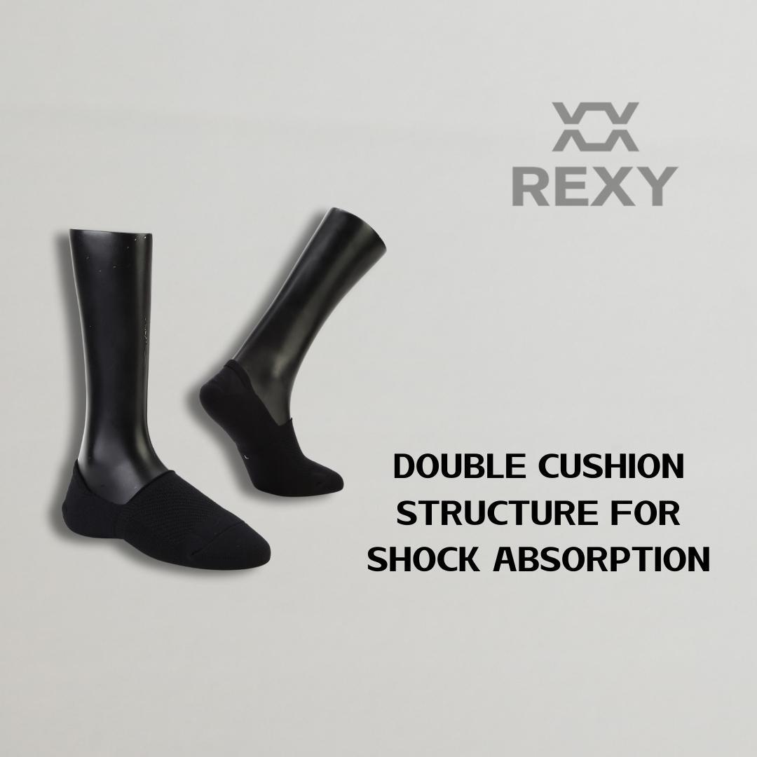 3X Rexy Cushion No Show Ankle Socks Medium Non-Slip Breathable BLACK - SuperSaverAU - view 5