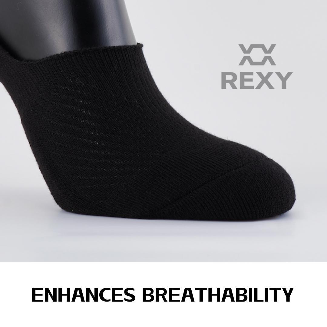 3X Rexy Cushion No Show Ankle Socks Medium Non-Slip Breathable BLACK - SuperSaverAU - view 7