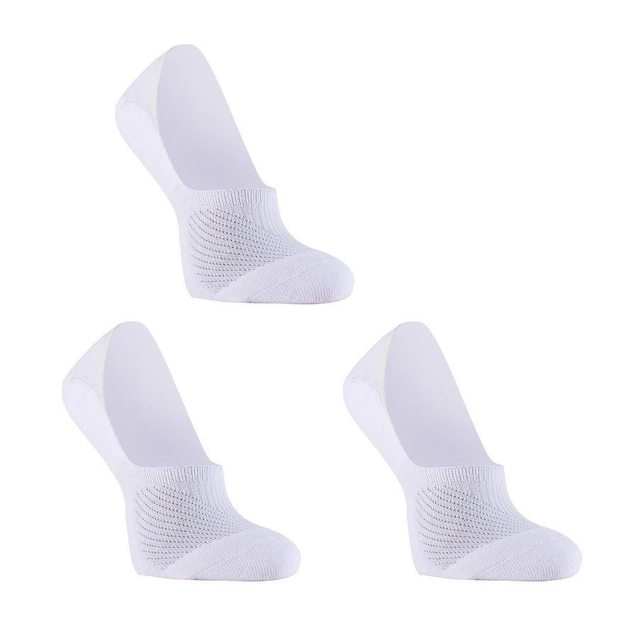 3X Rexy Cushion No Show Ankle Socks Medium Non-Slip Breathable WHITE - SuperSaverAU - view 1