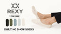 5X Rexy Daily No Show Ankle Socks Medium Non-Slip Breathable MULTI COLOUR - SuperSaverAU - view 2
