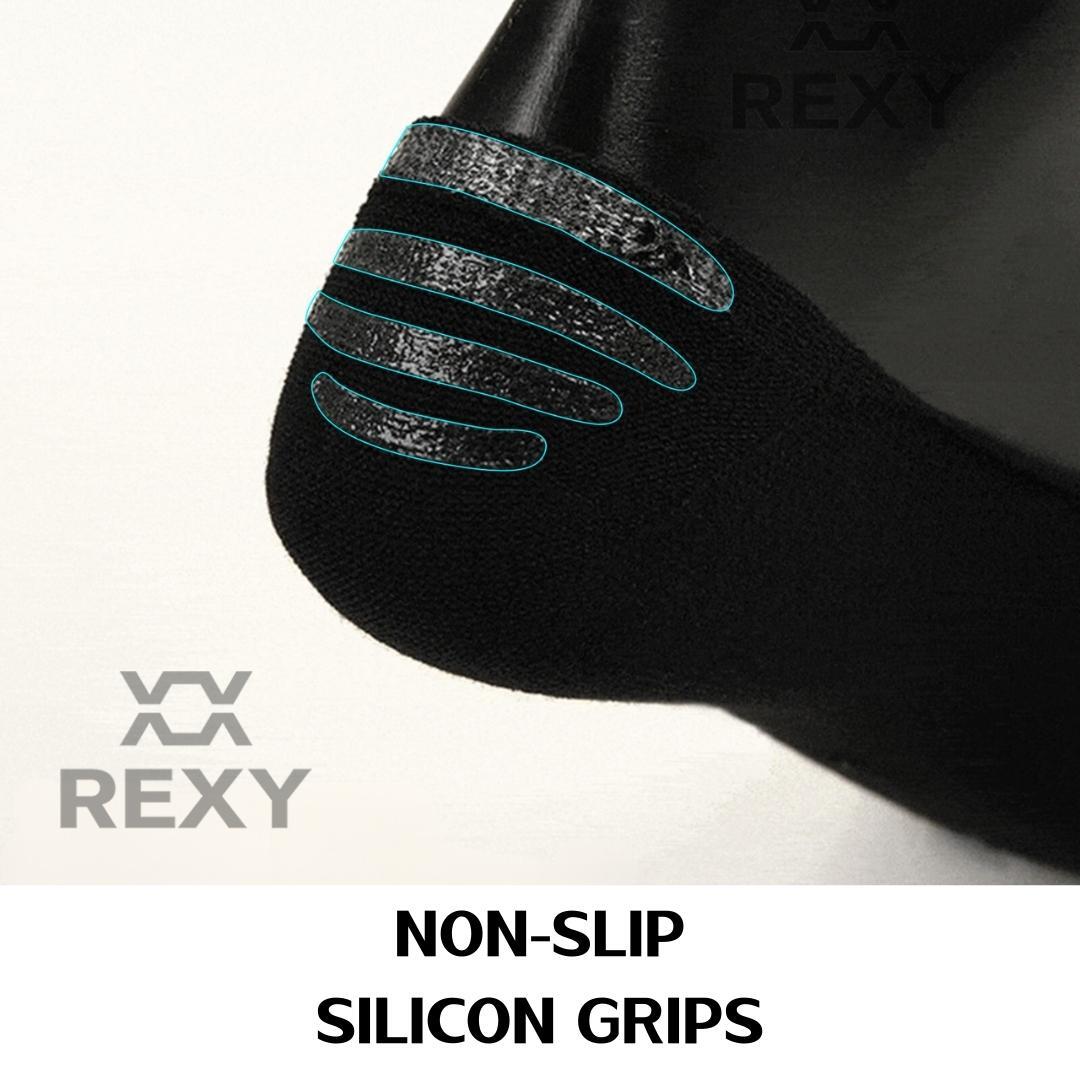 3X Rexy Cushion No Show Ankle Socks Small Non-Slip Breathable BLACK - SuperSaverAU - view 6
