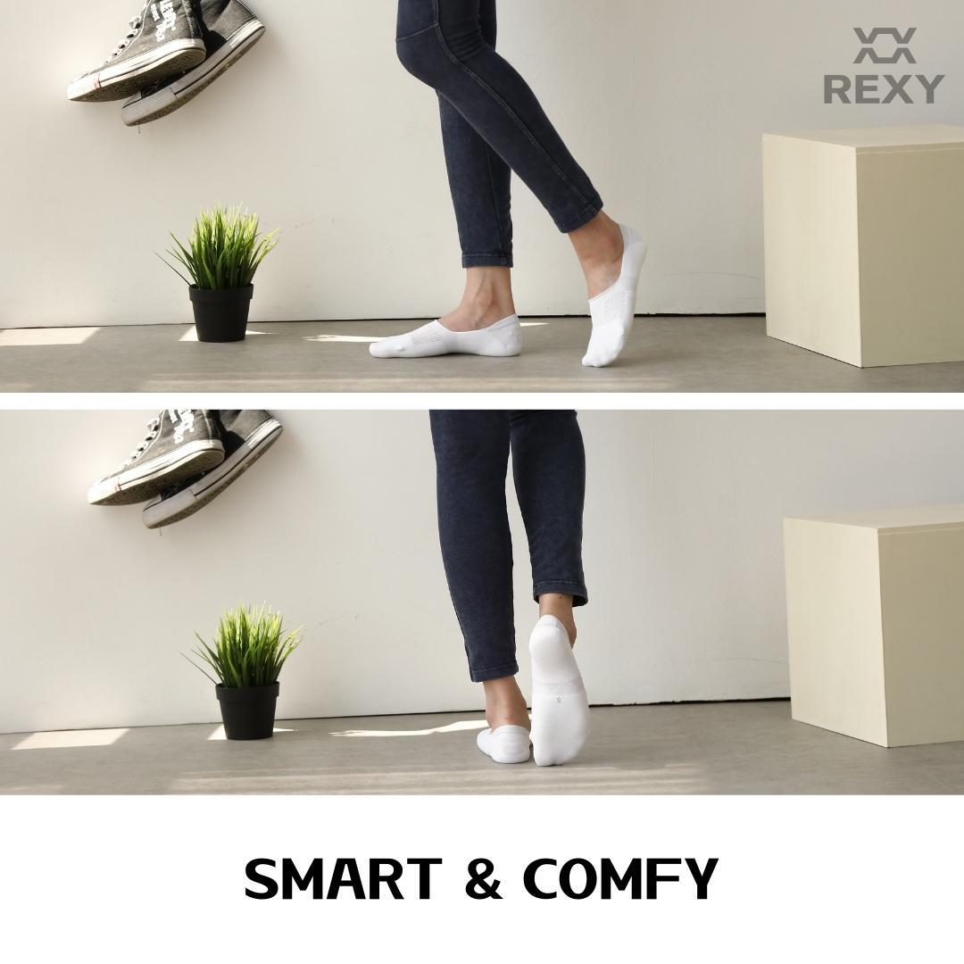 3X Rexy Cushion No Show Ankle Socks Small Non-Slip Breathable WHITE - SuperSaverAU - view 3