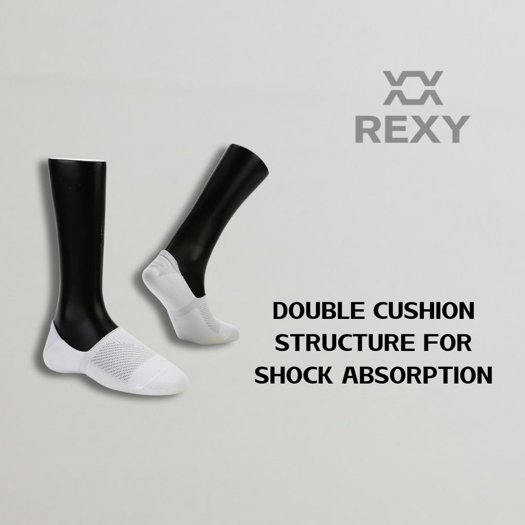 3X Rexy Cushion No Show Ankle Socks Small Non-Slip Breathable WHITE - SuperSaverAU - view 5