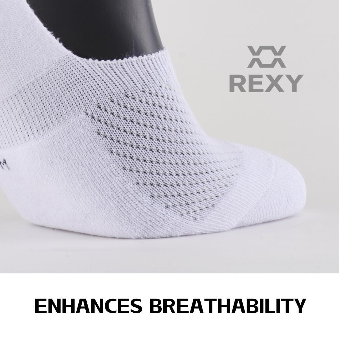 3X Rexy Cushion No Show Ankle Socks Small Non-Slip Breathable WHITE - SuperSaverAU - view 7