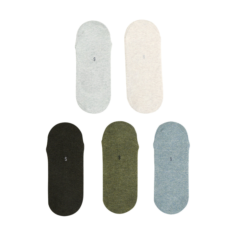 5X Small Daily No Show Socks - MULTI COLOUR	5X Rexy Daily No Show Ankle Socks Small Non-Slip Breath - SuperSaverAU - view 1