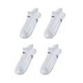 4X Rexy Seamless Sport Sneakers Socks Small Non-Slip Heel Tab WHITE - SuperSaverAU - view 1