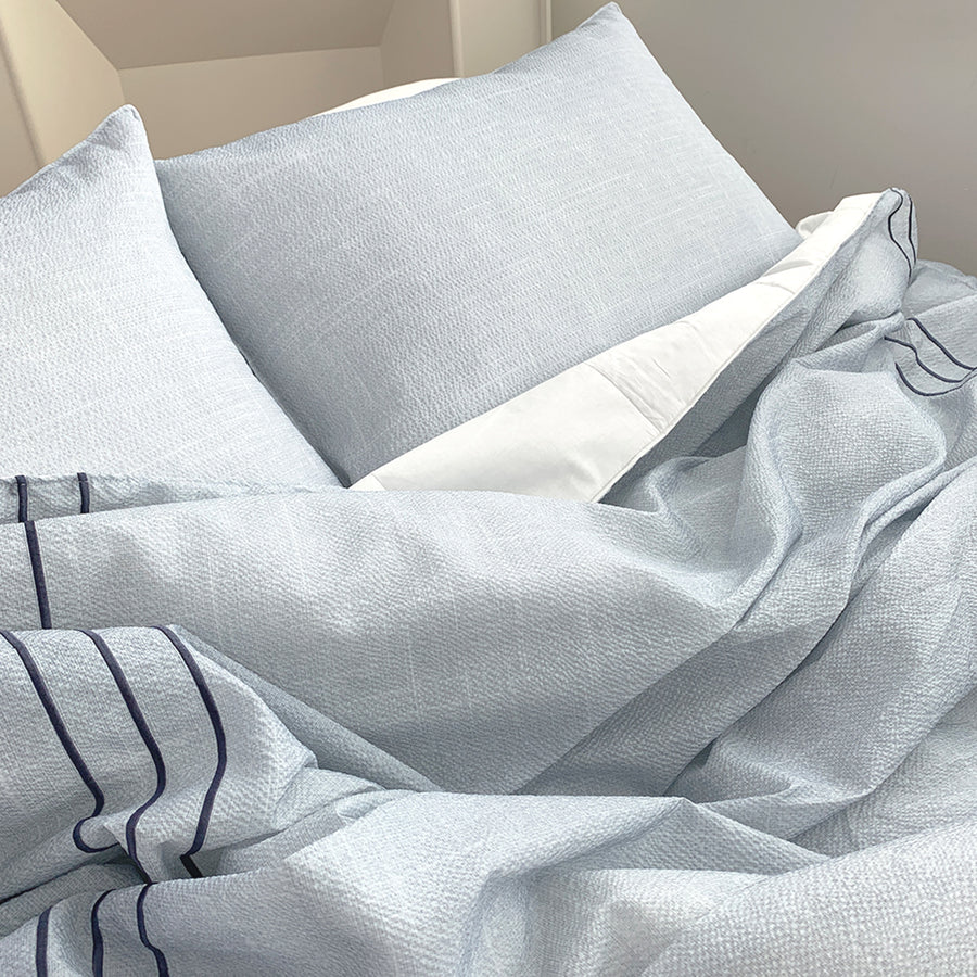 SAESOM Flua Snow Comforter Set Double Blue Cool Lightweight Quilt 200x230cm - SuperSaverAU - view 1