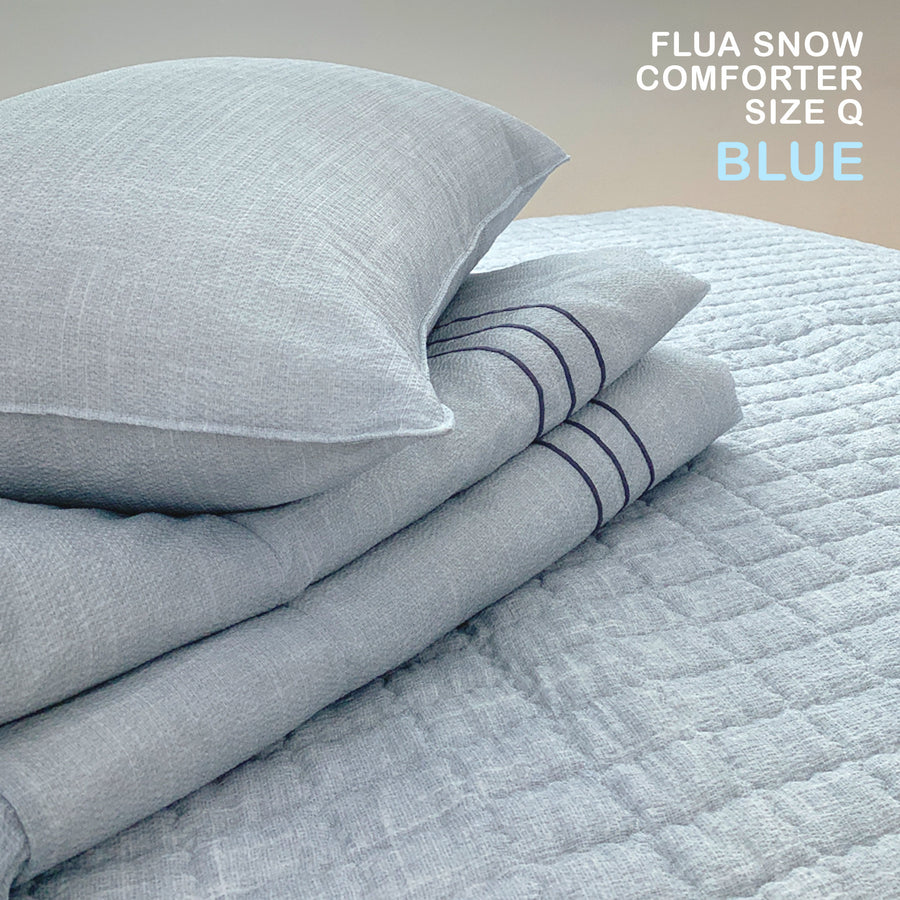 SAESOM Queen Flua Snow Comforter Set - Cool Lightweight Quilt, Blue - SuperSaverAU - view 1