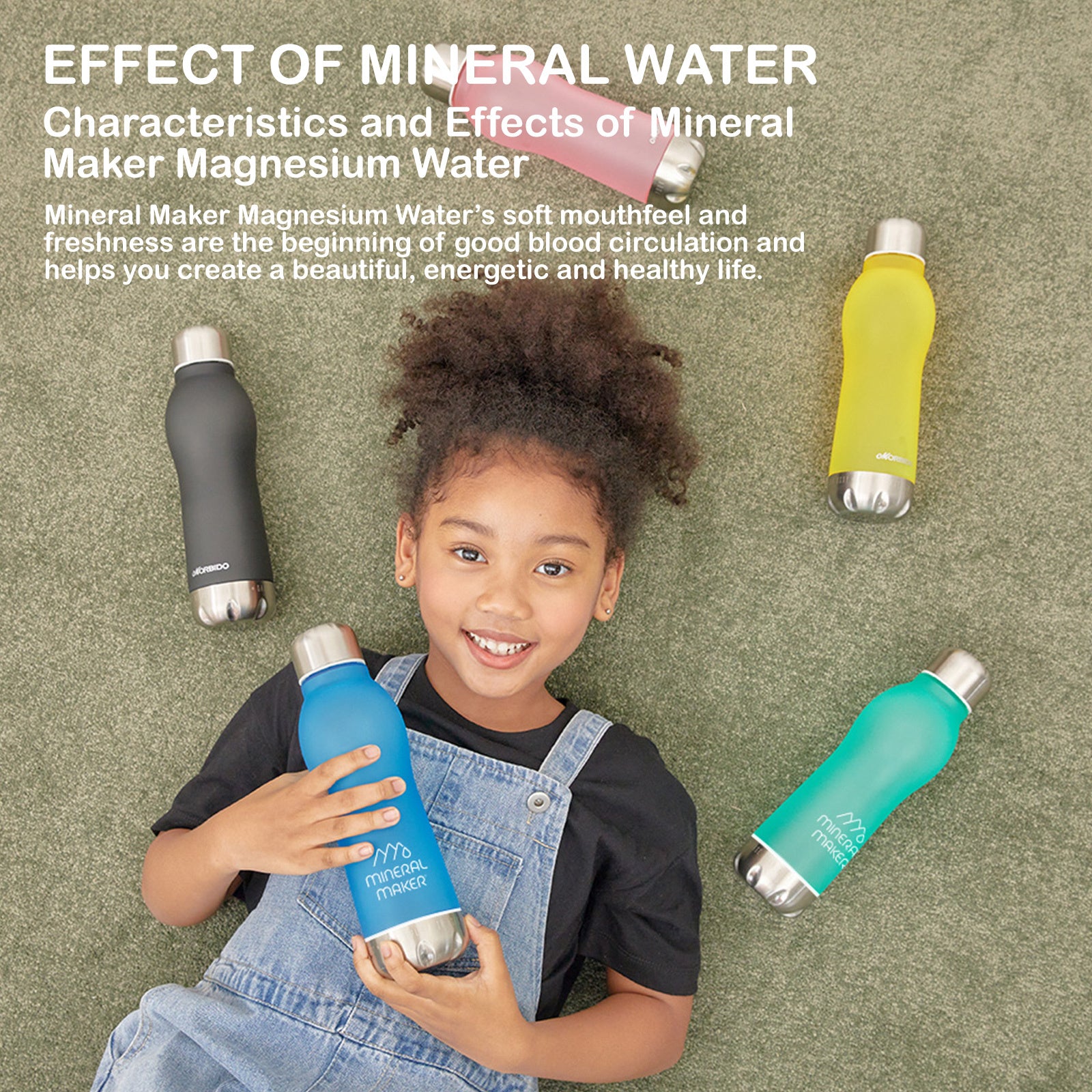 Mineral Maker MORBIDO Alkaline Filter Water Bottle + a Mineral Stone Pouch GREEN - SuperSaverAU - view 3