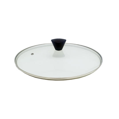 KOMAN 28cm Stainless Steel Glass Lid with Bakelite Handle, Heat-Strengthened