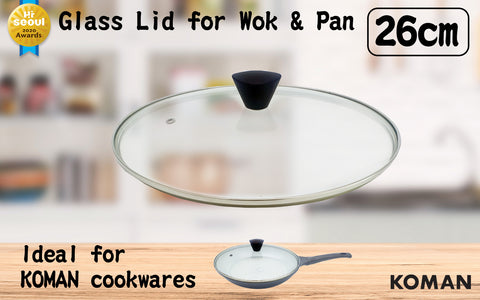 KOMAN 28cm Stainless Steel Glass Lid with Bakelite Handle, Heat-Strengthened - SuperSaverAU - view 2
