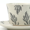Earthy Grey Ceramic Cup & Saucer Set 380ml with Spoon - Floral Design - SuperSaverAU - view 3