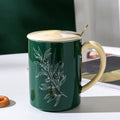2X High-Fired Ceramic Porcelain Mug Set with Lid 400ml - Secret Garden Design, Cream - SuperSaverAU - view 3