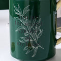 2X High-Fired Ceramic Porcelain Mug Set with Lid 400ml - Secret Garden Design, Cream - SuperSaverAU - view 5