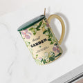 2X High-Fired Ceramic Porcelain Mug Set with Lid 400ml - Secret Garden Design, Cream - SuperSaverAU - view 6