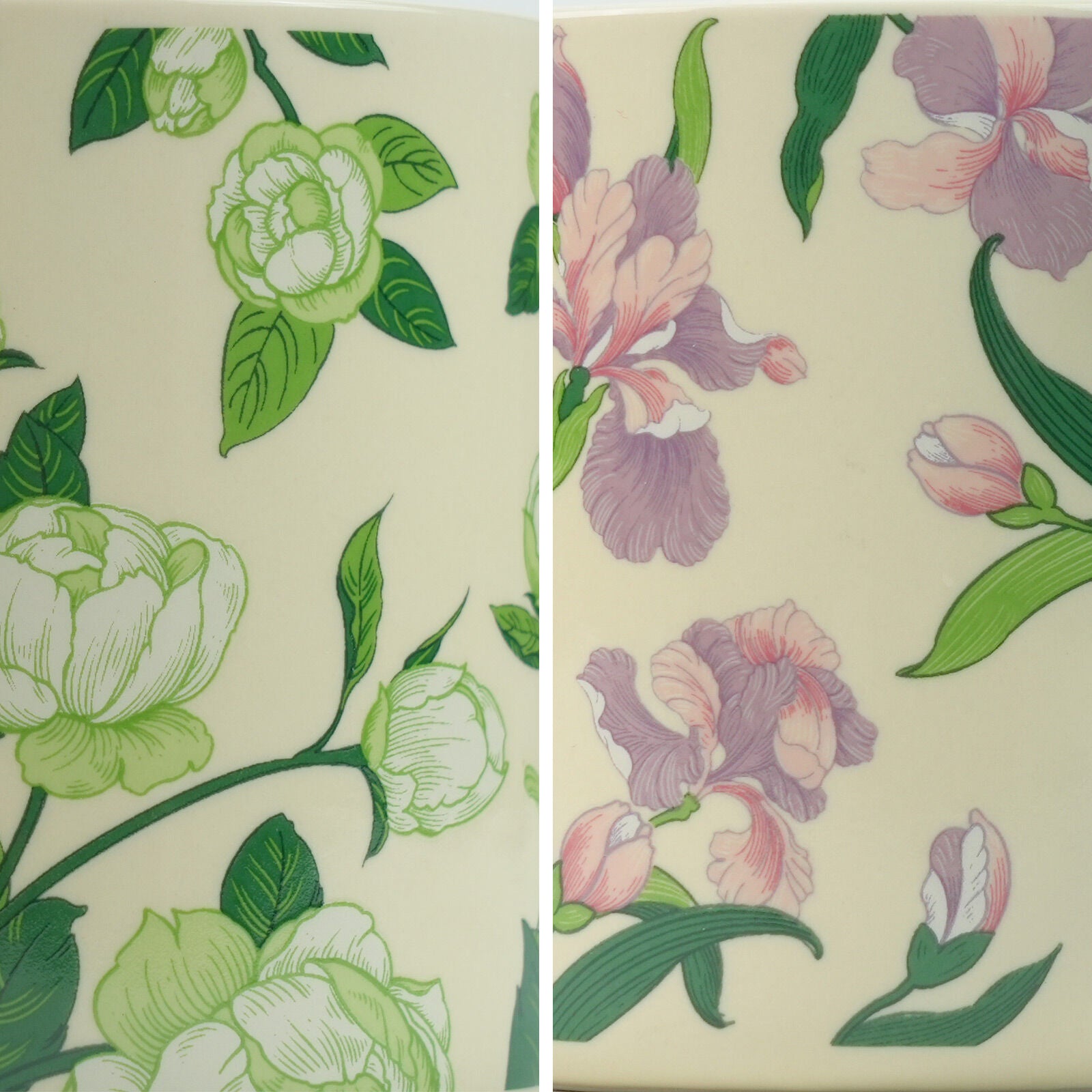 2X High-Fired Ceramic Porcelain Mug Set with Lid 400ml - Vintage Floral, Green - SuperSaverAU - view 9