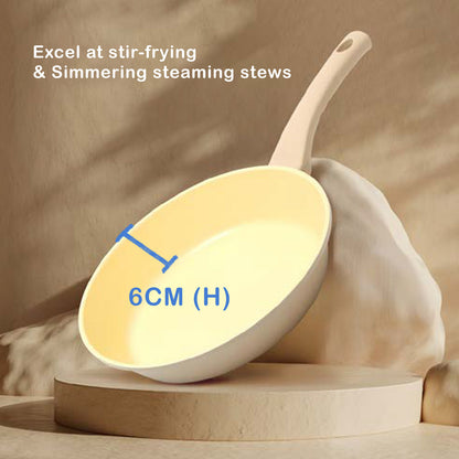 Giorno Felice 28cm Ceramic Non-Stick Frypan Induction - Easy Clean, Oil-Road Design