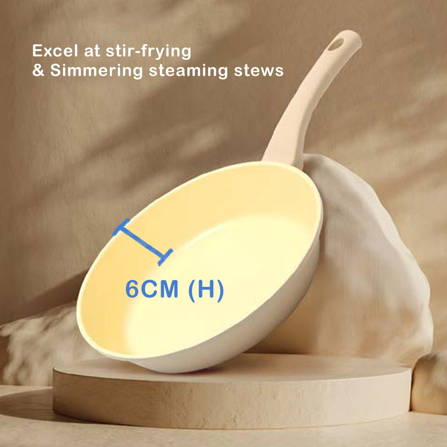 Giorno Felice 28cm Ceramic Non-Stick Frypan Induction - Easy Clean, Oil-Road Design - SuperSaverAU - view 1