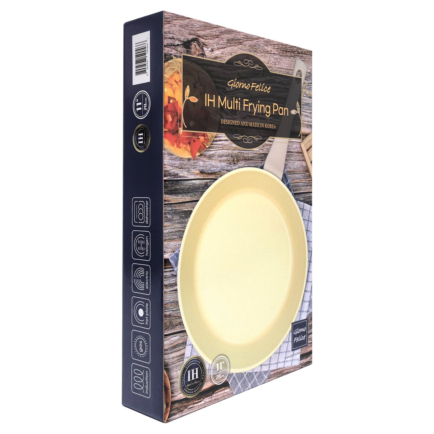 Giorno Felice 28cm Ceramic Non-Stick Frypan Induction - Easy Clean, Oil-Road Design