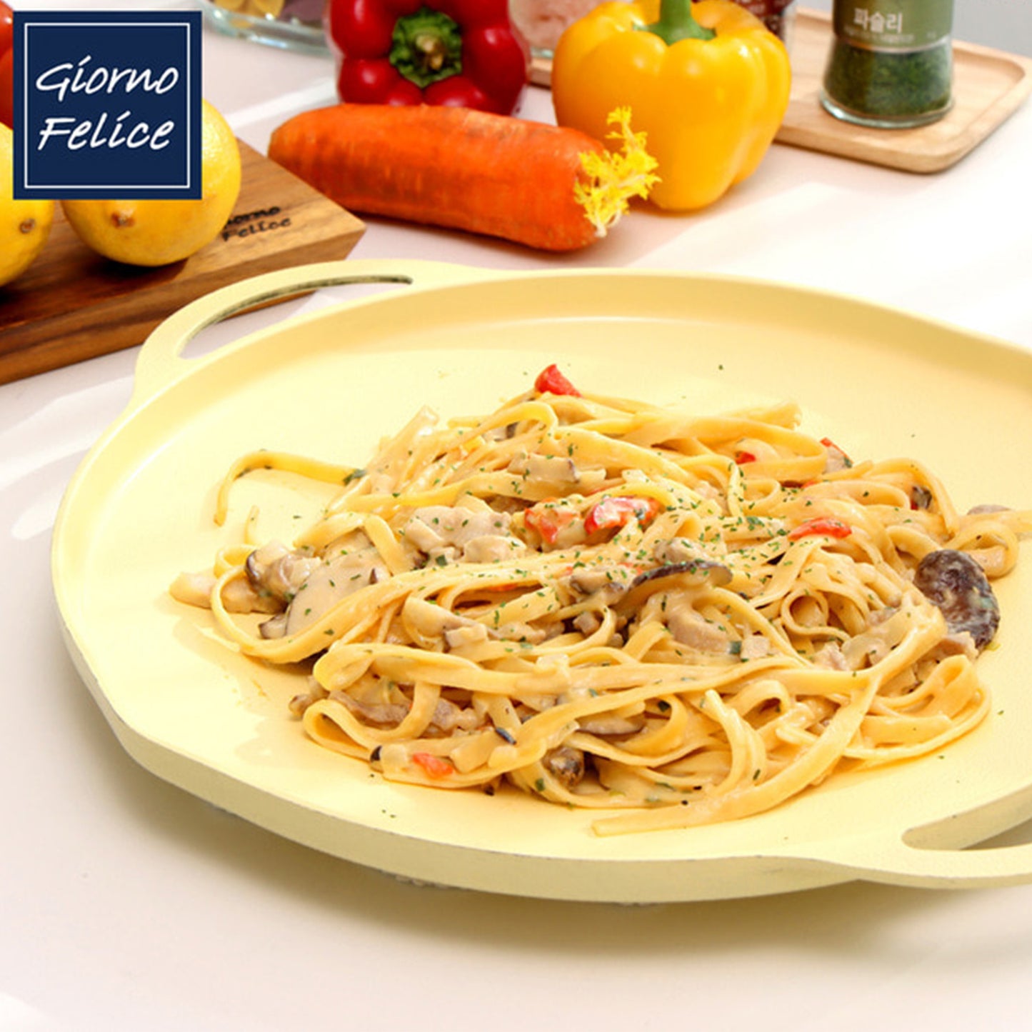 Giorno Felice IH Griddle Pan 34cm Non-Stick Ceramic for Camping & Korean Stew