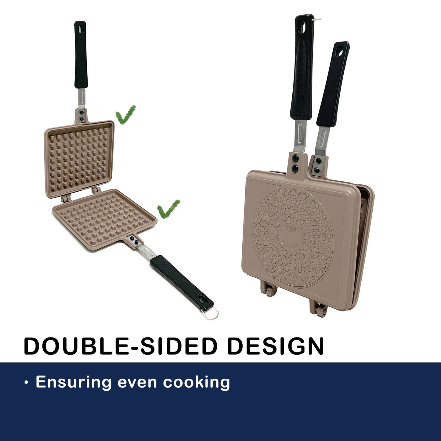 Giorno Felice Waffle Maker Pan Non-Stick Double-Sided 16cm x 13.5cm Detachable