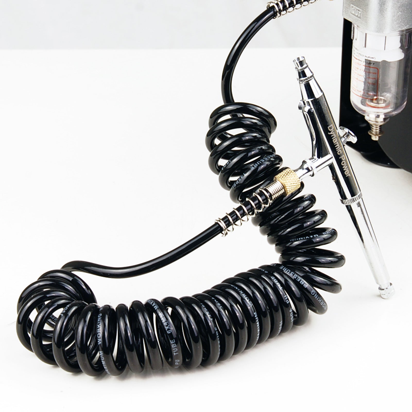Dynamic Power 2X 3M Coiled Retractable Air Brush Hose 1/8in Braided Rubber - SuperSaverAU - view 3