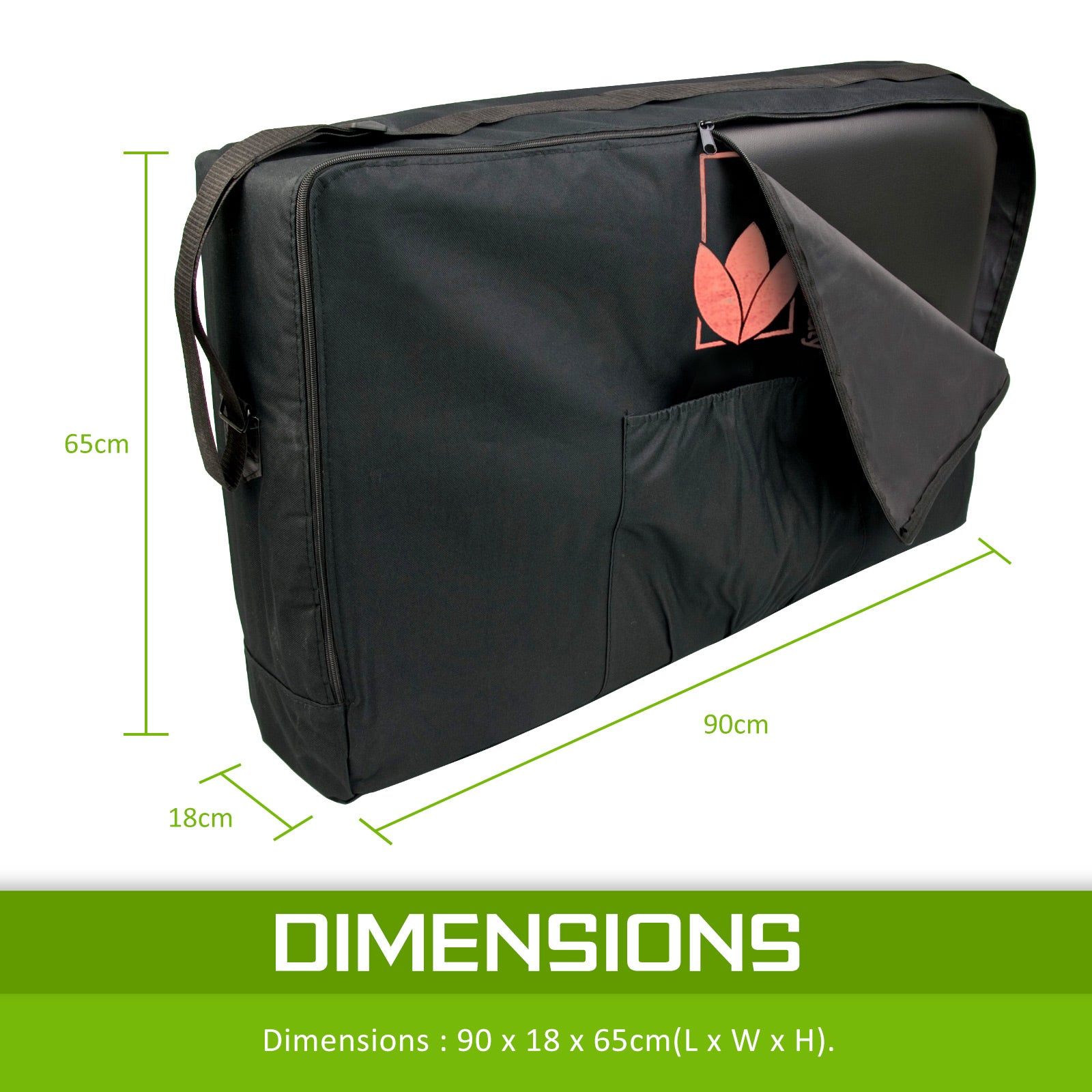 Forever Beauty Massage Table Portable Carry Bag 55cm with Ergonomic Straps & Pocket - Black - SuperSaverAU - view 4