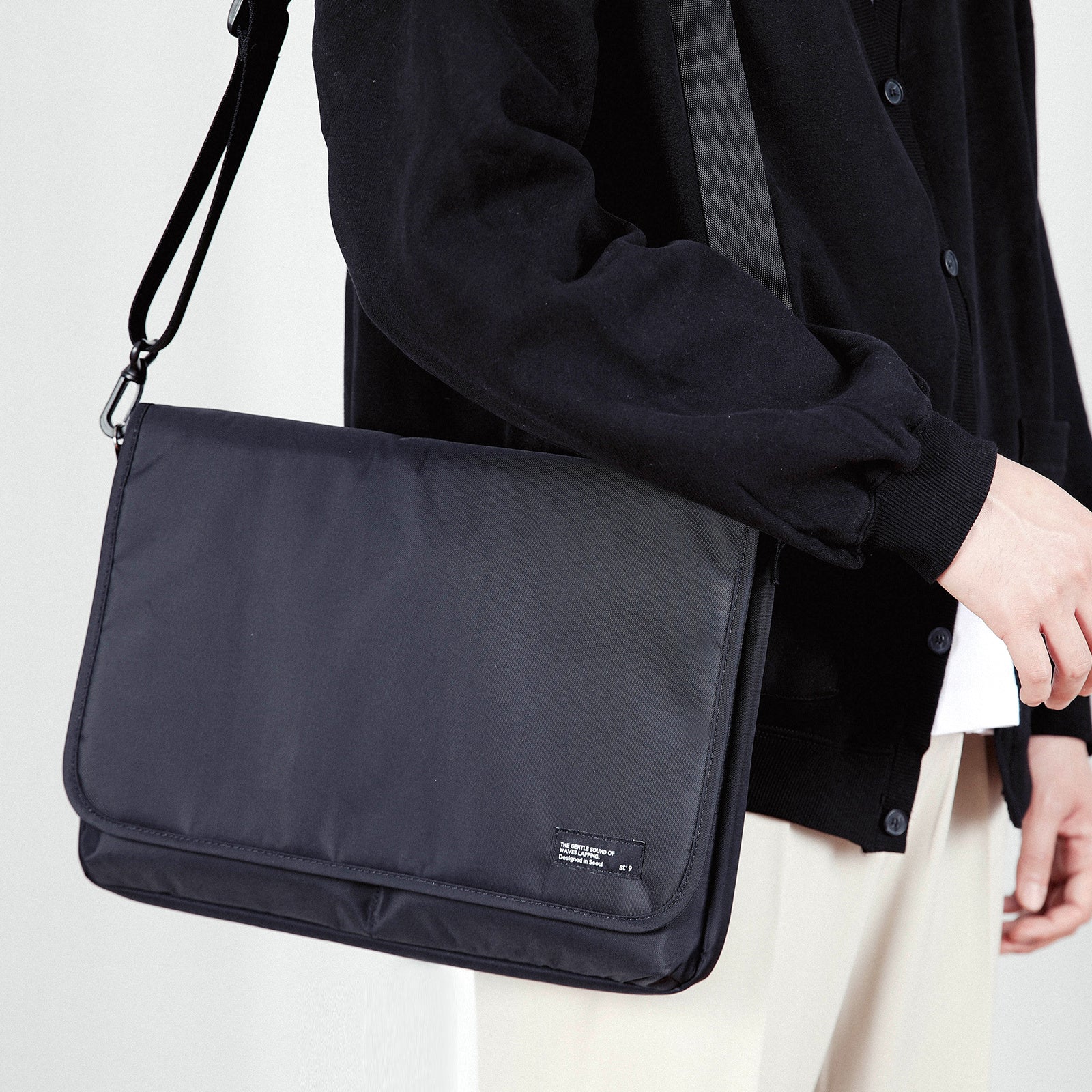 15.6/16 inch Laptop Sleeve Padded Shoulder Bag Travel Carry Case LATO BLACK - SuperSaverAU - view 10