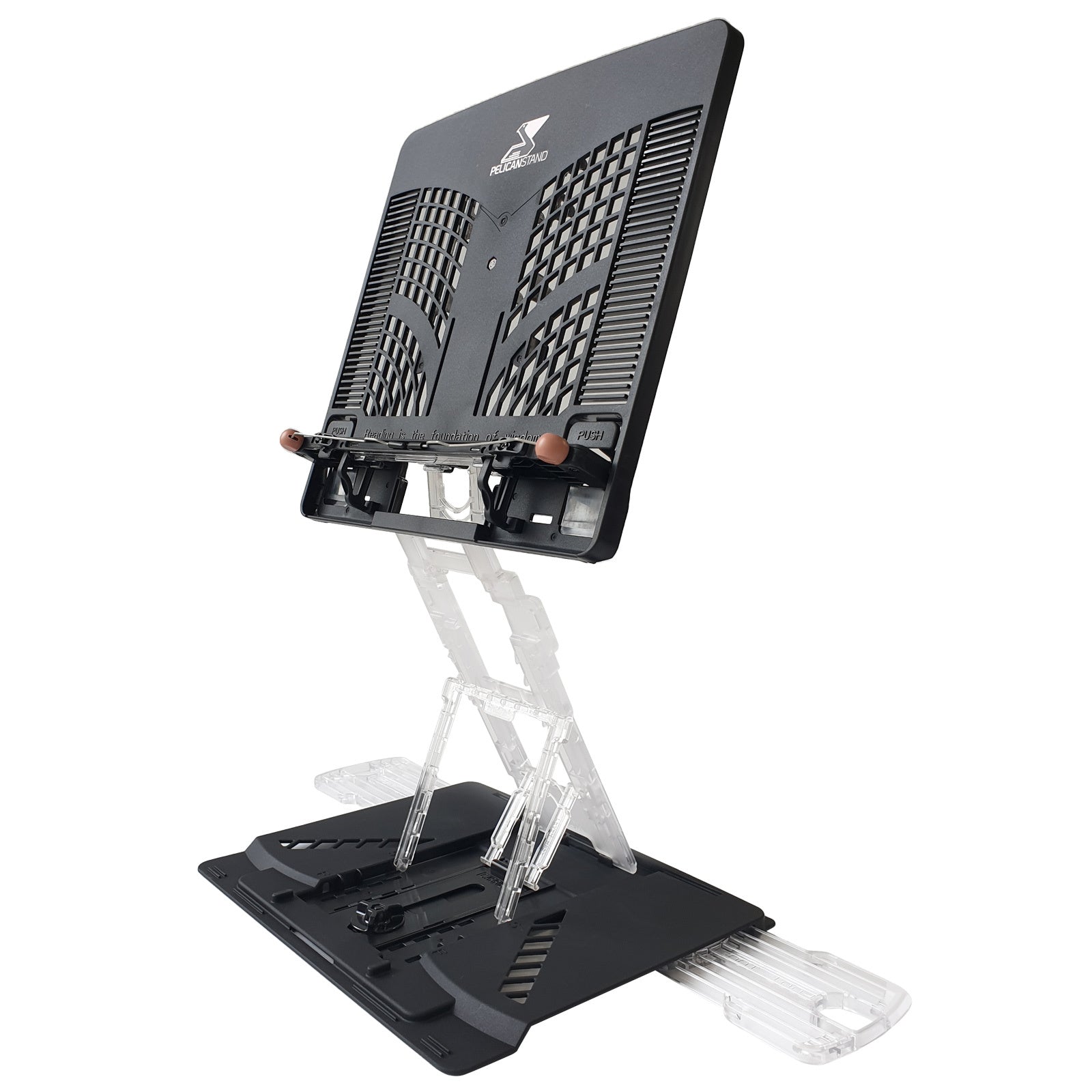 Pelican Stand Adjustable Laptop Holder Foldable Tablet Book PC Desk - Black, 53cm - SuperSaverAU - view 1