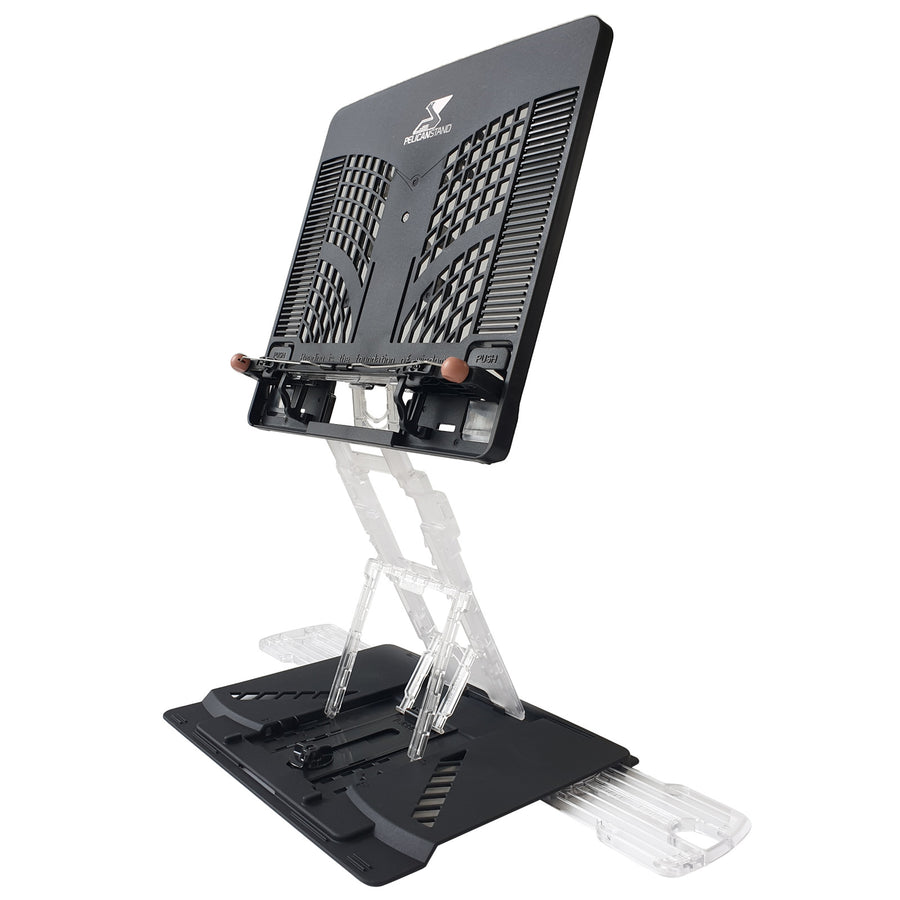 Pelican Stand Adjustable Laptop Holder Foldable Tablet Book PC Desk - Black, 53cm - SuperSaverAU - view 1