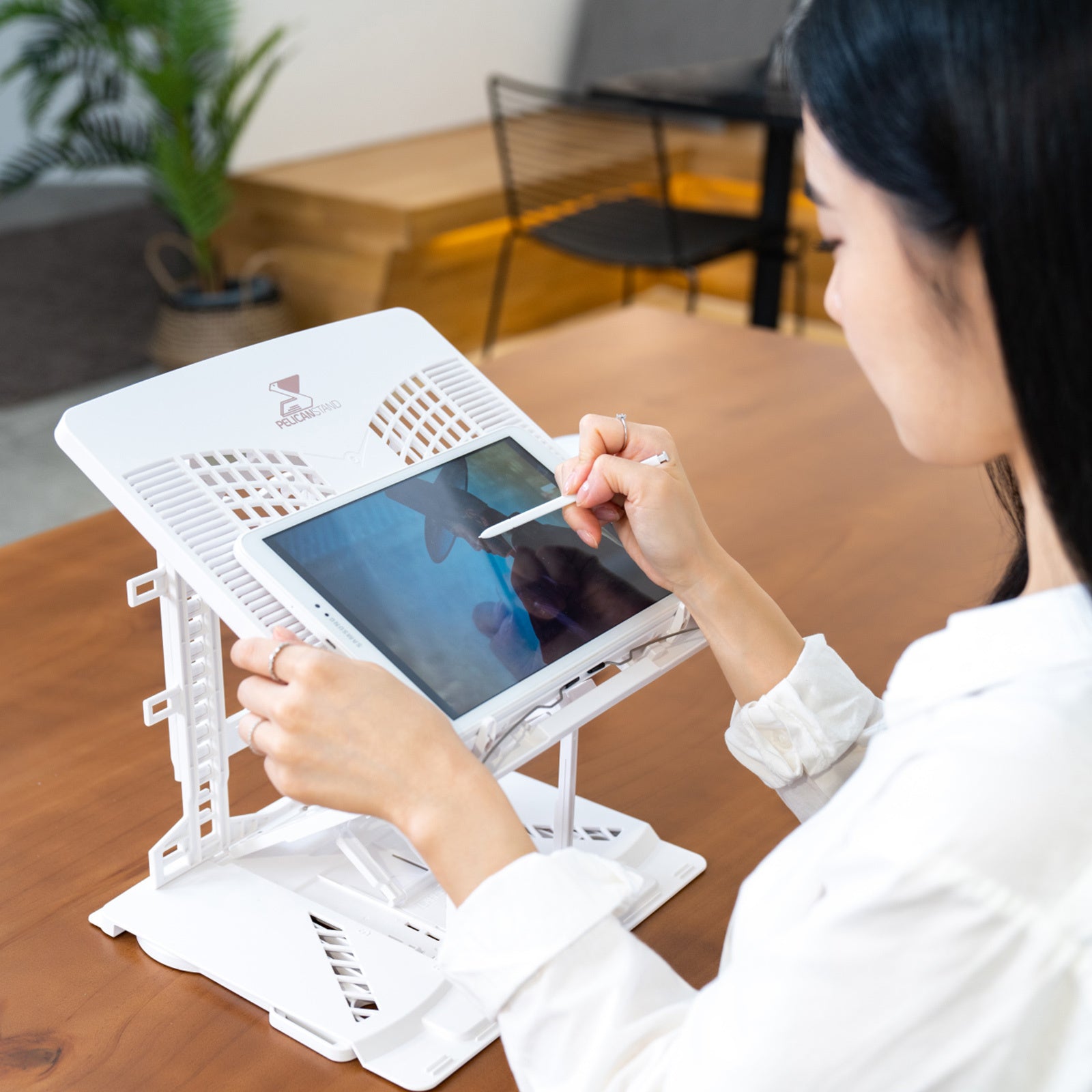 Pelican Stand Adjustable Laptop Holder Foldable Tablet Book PC Desk - Black, 53cm - SuperSaverAU - view 7