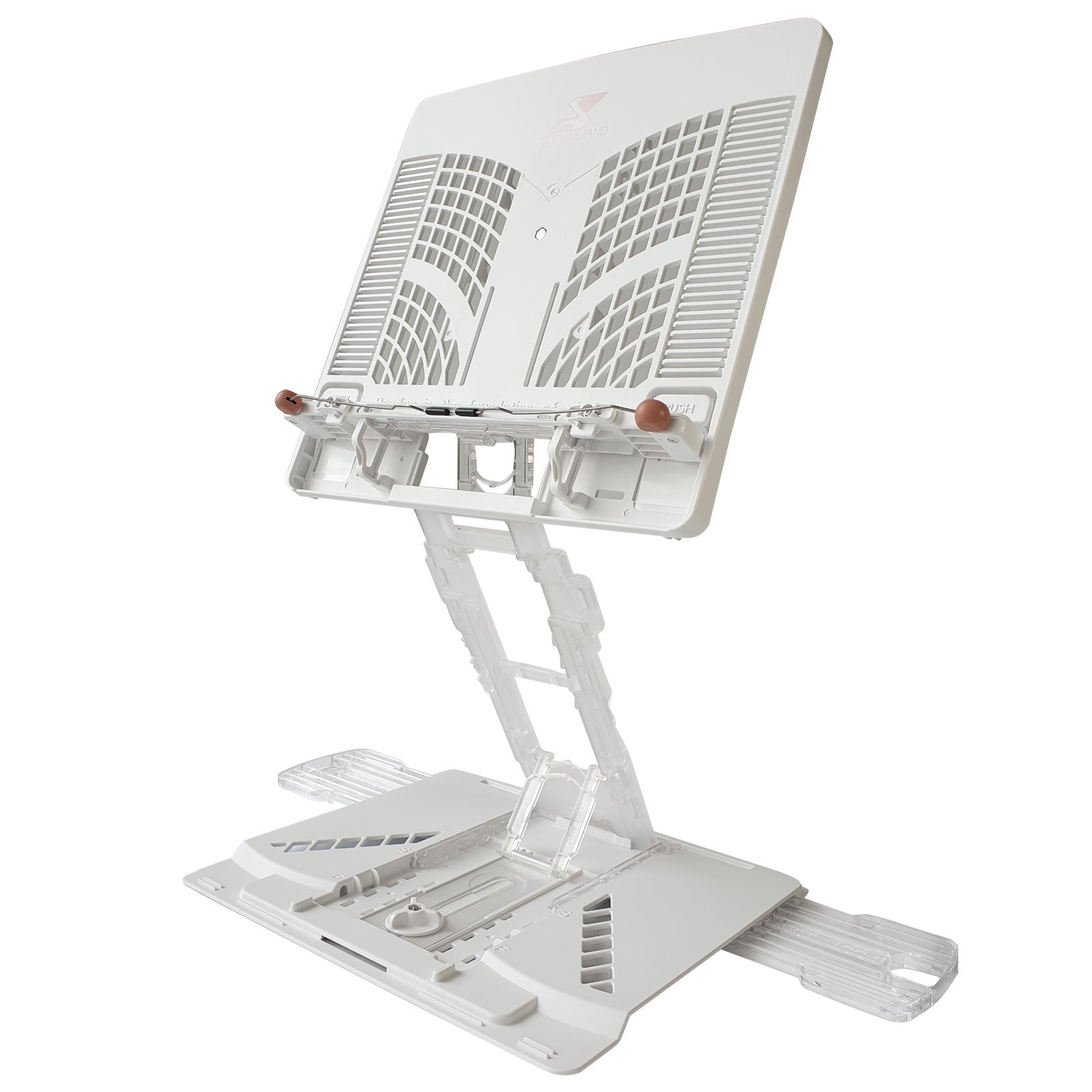 Pelican Stand Adjustable Laptop Holder Foldable Tablet Book PC Desk - White, 53cm - SuperSaverAU - view 1