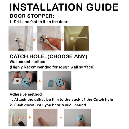 Catch Hole 4X Door Stopper Wall Mount Adhesive Catch Hole - Blue, 9.6cm x 7.6cm x 3.2cm