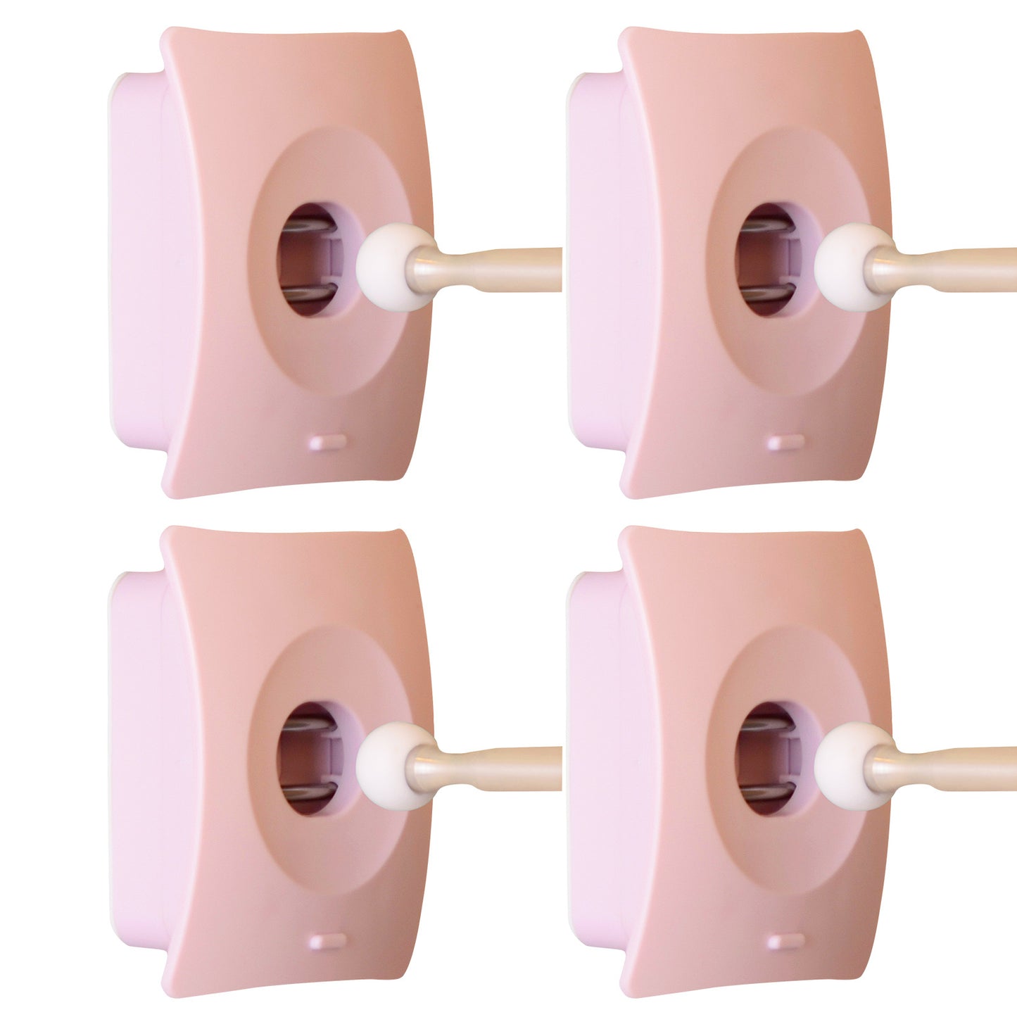 Catch Hole 4X Adhesive Door Stopper Wall Mount - Pink, Easy Install, Safety