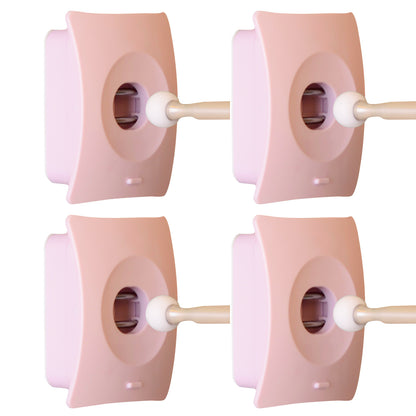 Catch Hole 4X Adhesive Door Stopper Wall Mount - Pink, Easy Install, Safety