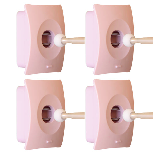 Catch Hole 4X Adhesive Door Stopper Wall Mount - Pink, Easy Install, Safety
