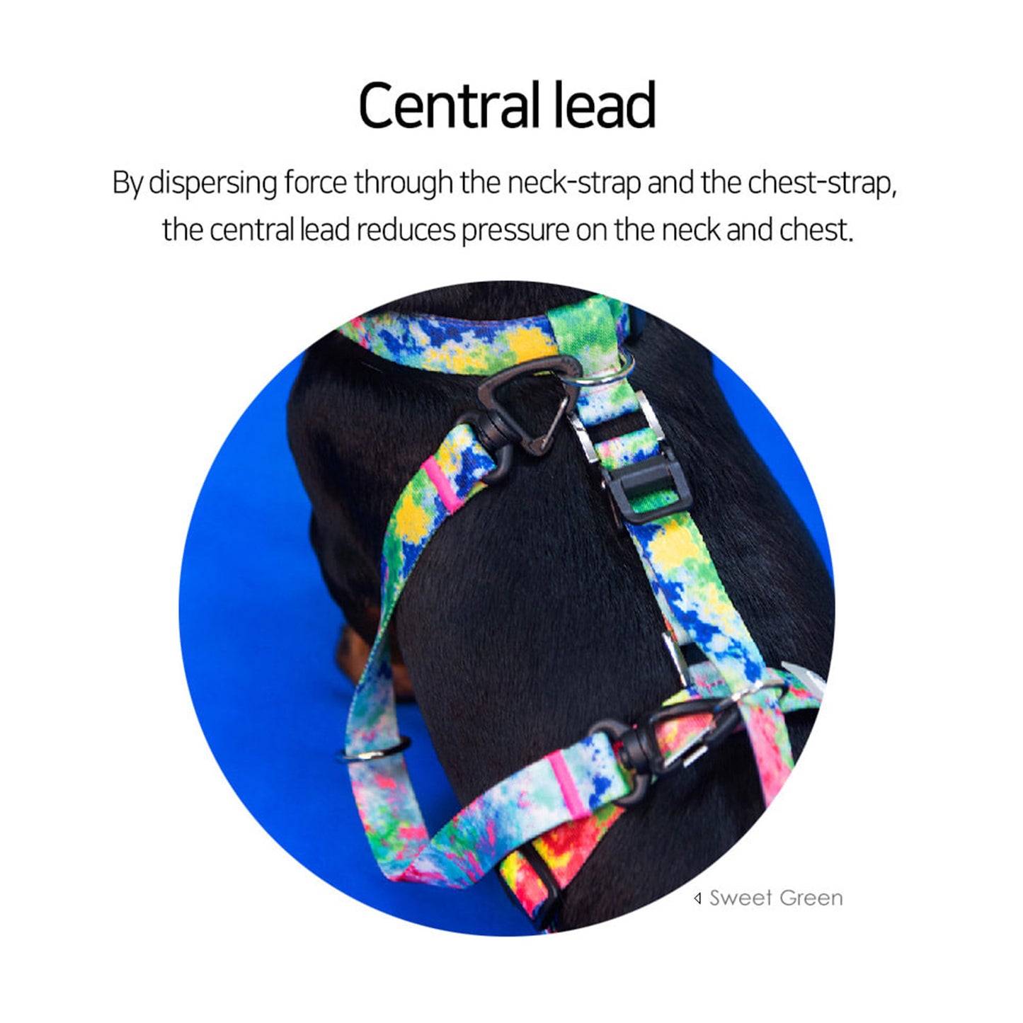 Banhamsisun Dog Harness Adjustable No Pull Double-Lined Straps L Marble Pink