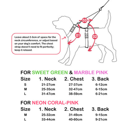 Banhamsisun Dog Harness Adjustable No Pull Double-Lined Straps L Neon Carol-Pink