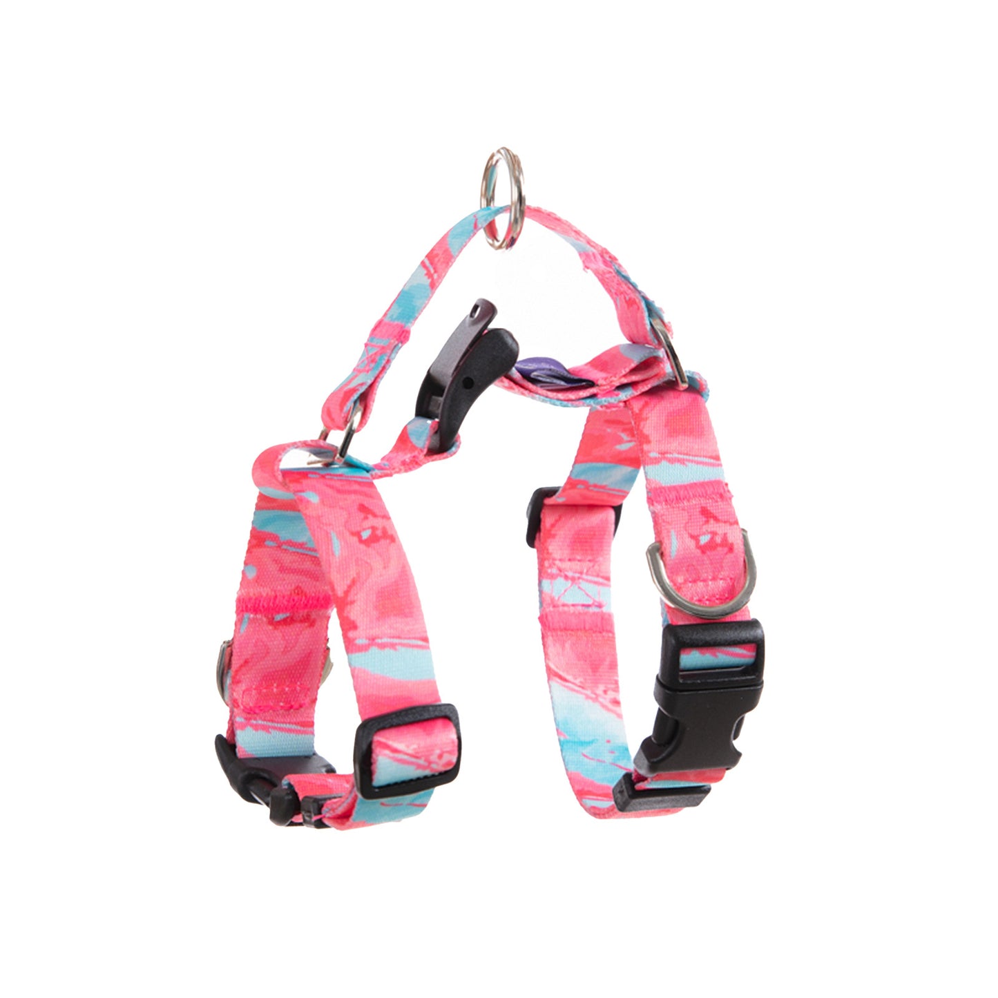 Banhamsisun Dog Harness Adjustable No Pull Double-Lined Straps S Marble Pink