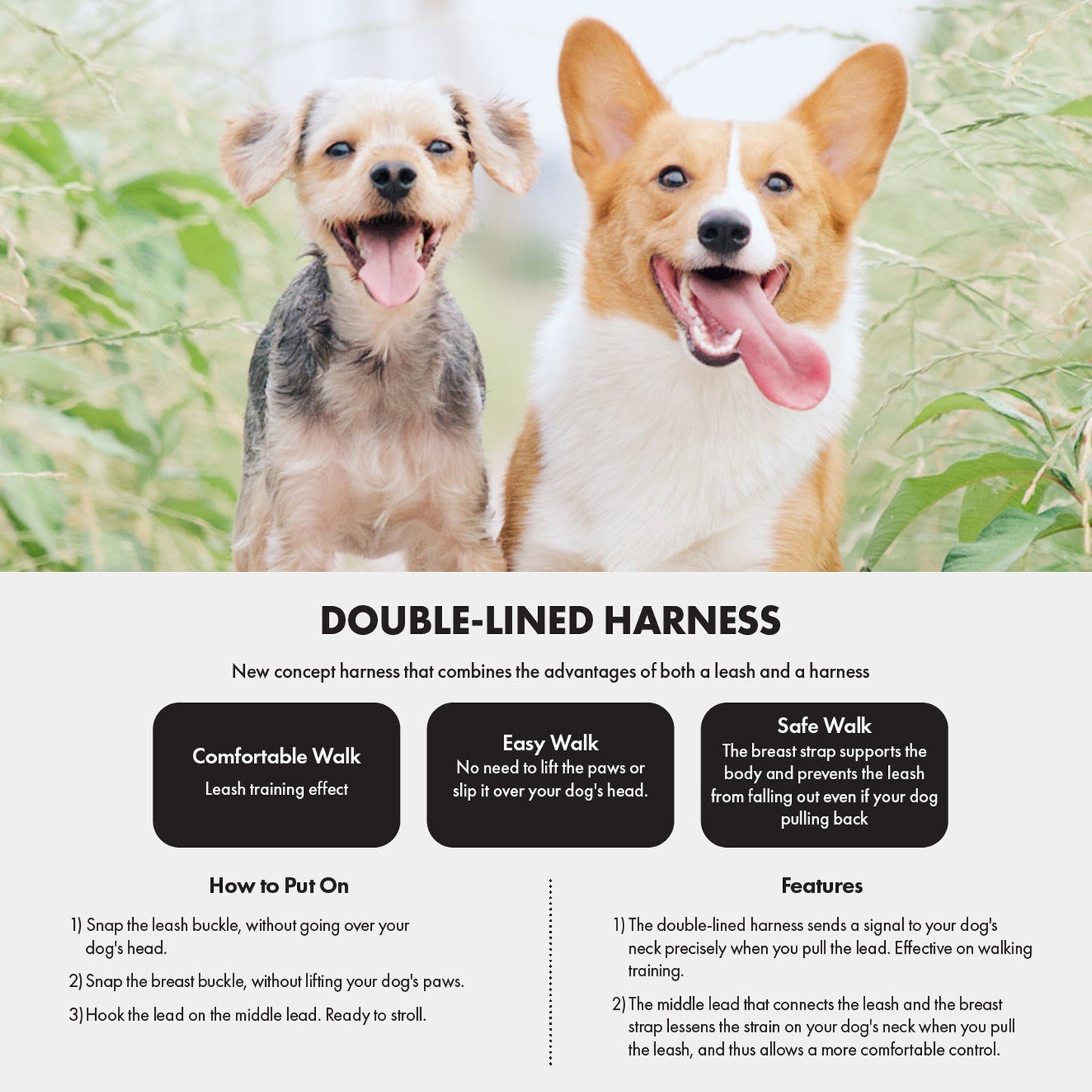 Banhamsisun Dog Harness Adjustable No Pull Double-Lined Straps S Sweet Green