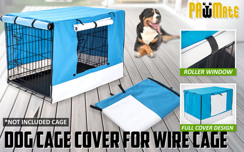Paw Mate 24in Blue Dog Crate Cover - Waterproof, Windproof, Easy Access - SuperSaverAU - view 2