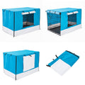 Paw Mate 30in Waterproof Dog Crate Cover - Blue with Roll-Up Front & Ventilation - SuperSaverAU - view 3