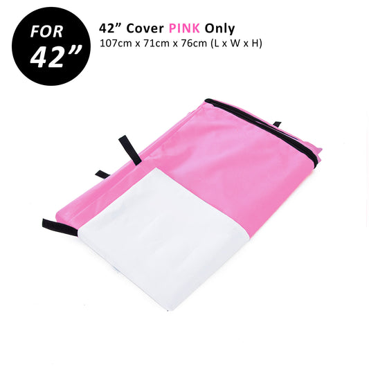 Paw Mate 42in Pink Waterproof Dog Crate Cover with Roll-Up Access & Ventilation