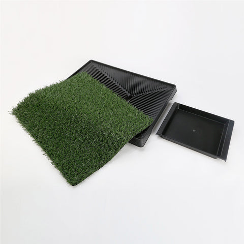 Paw Mate Pet Dog Potty Tray Training Toilet 63cm x 50cm + Grass Mat, Easy Clean - SuperSaverAU - view 2
